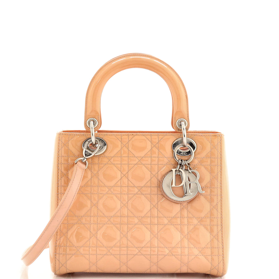 Top quality Dior Lady Top quality Dior Bag Cannage Quilt Patent Medium