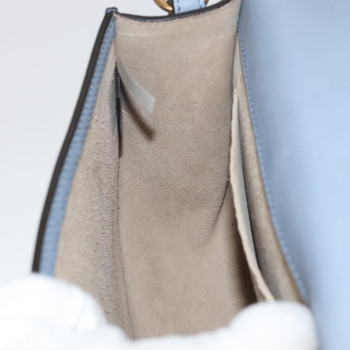 Chloe Nile Hand Bag Leather 2way Light Blue Gold 111358