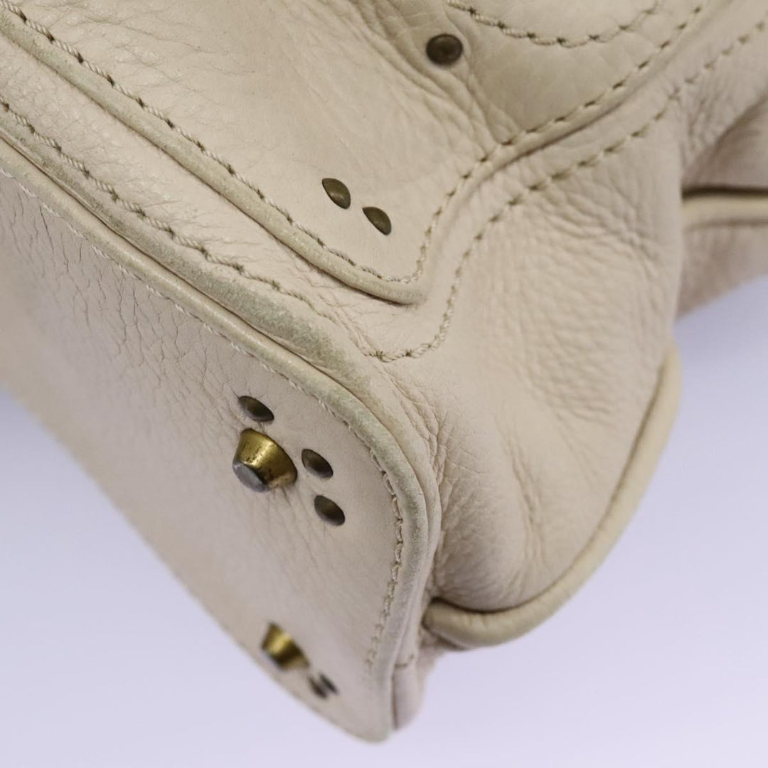 Chloe Paddington Hand Bag Leather Beige Silver 111498