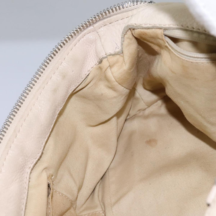 Chloe Paddington Hand Bag Leather Beige Silver 111498