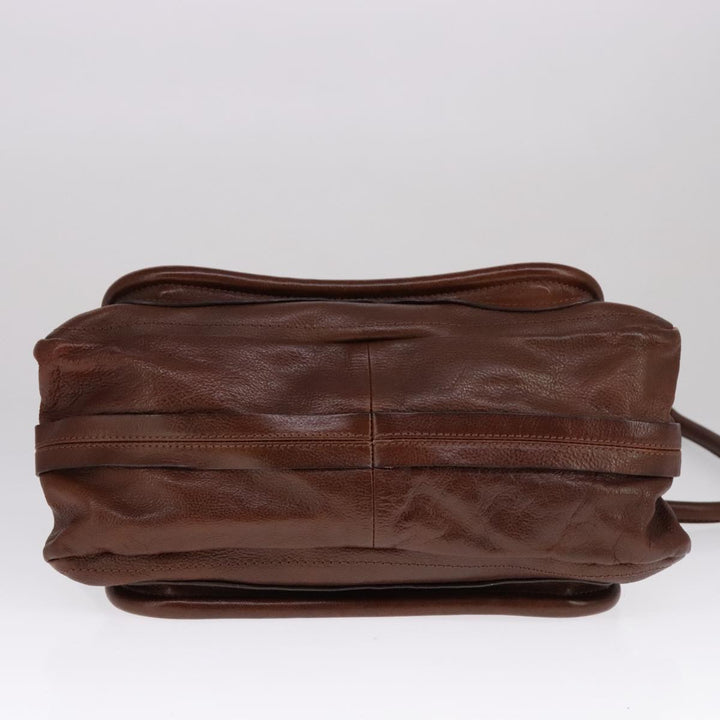 Chloe Paraty Hand Bag Leather 2way Brown Gold 111556