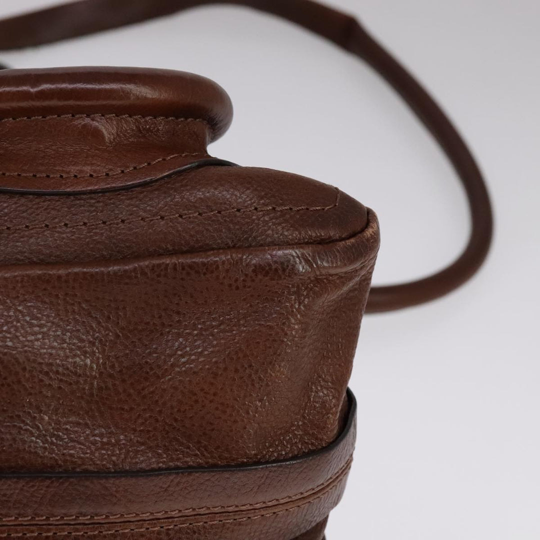 Chloe Paraty Hand Bag Leather 2way Brown Gold 111556