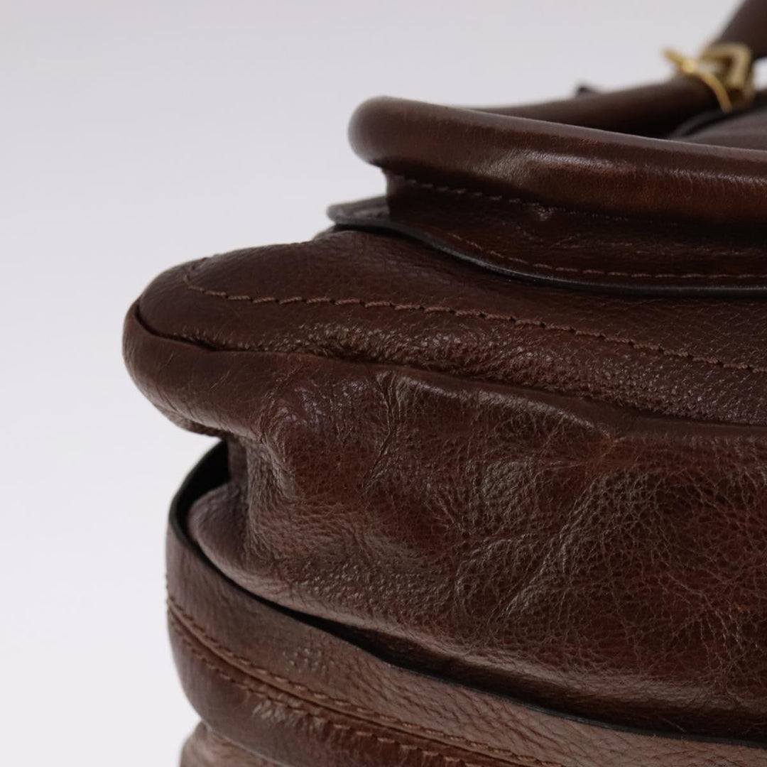 Chloe Paraty Hand Bag Leather 2way Brown Gold 111556