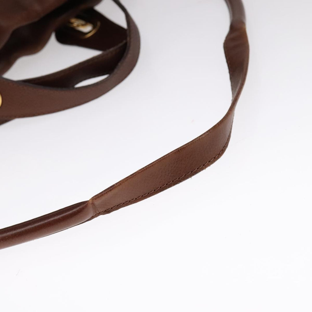 Chloe Paraty Hand Bag Leather 2way Brown Gold 111556
