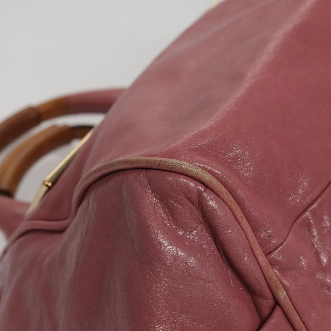 Chloe Etel Hand Bag Leather 2way Pink Gold 111748