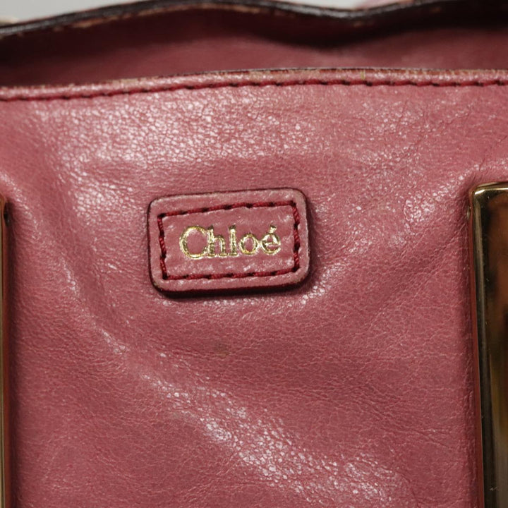 Chloe Etel Hand Bag Leather 2way Pink Gold 111748