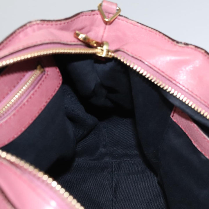 Chloe Etel Hand Bag Leather 2way Pink Gold 111748