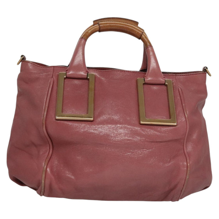 Chloe Etel Hand Bag Leather 2way Pink Gold 111748
