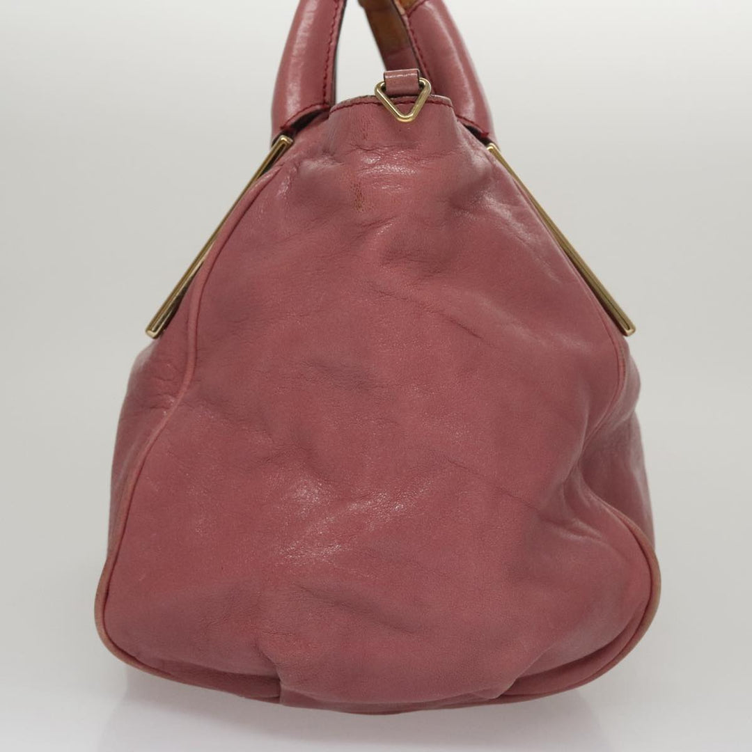 Chloe Etel Hand Bag Leather 2way Pink Gold 111748
