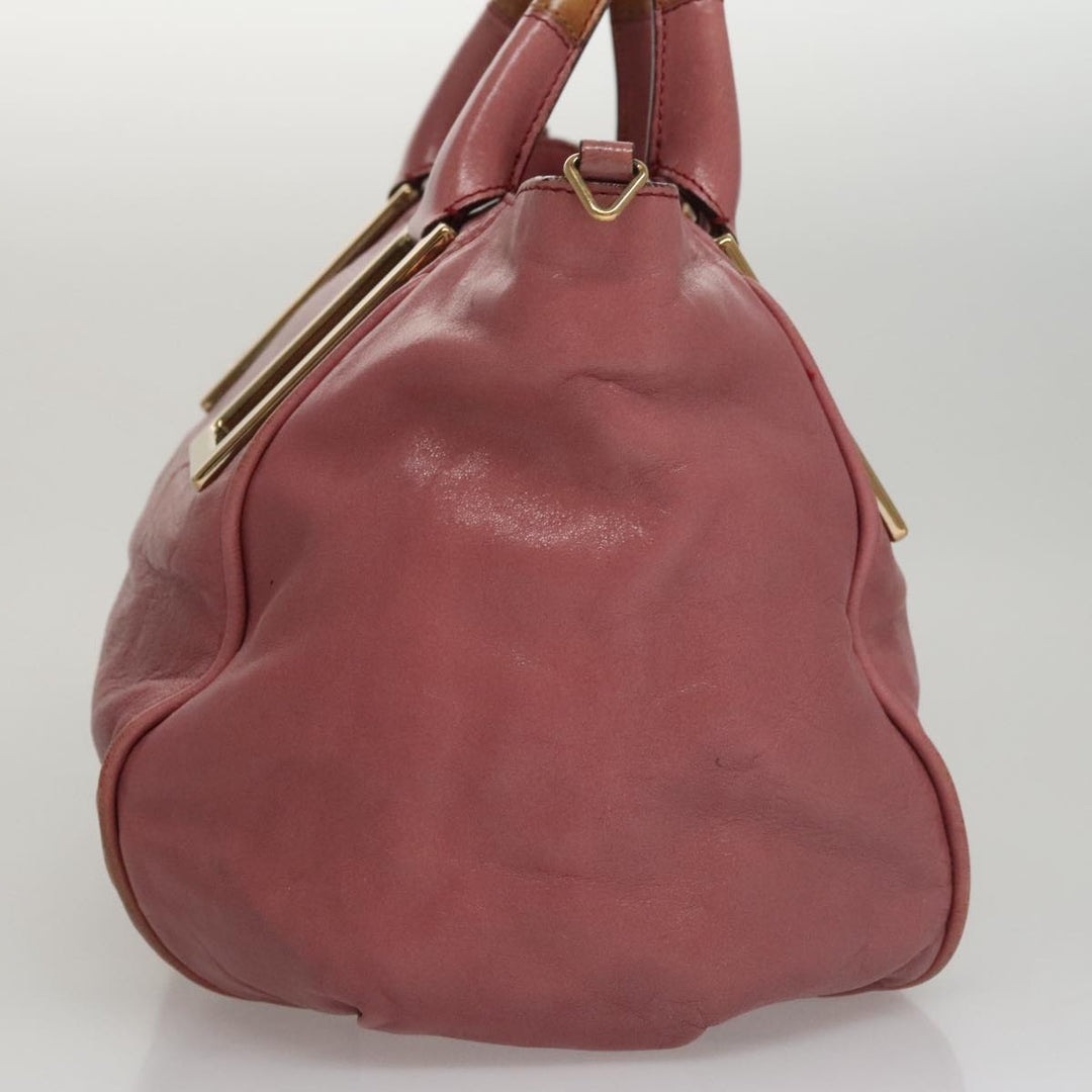 Chloe Etel Hand Bag Leather 2way Pink Gold 111748