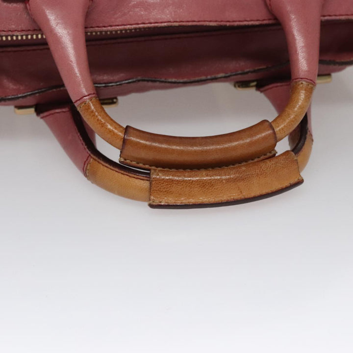Chloe Etel Hand Bag Leather 2way Pink Gold 111748