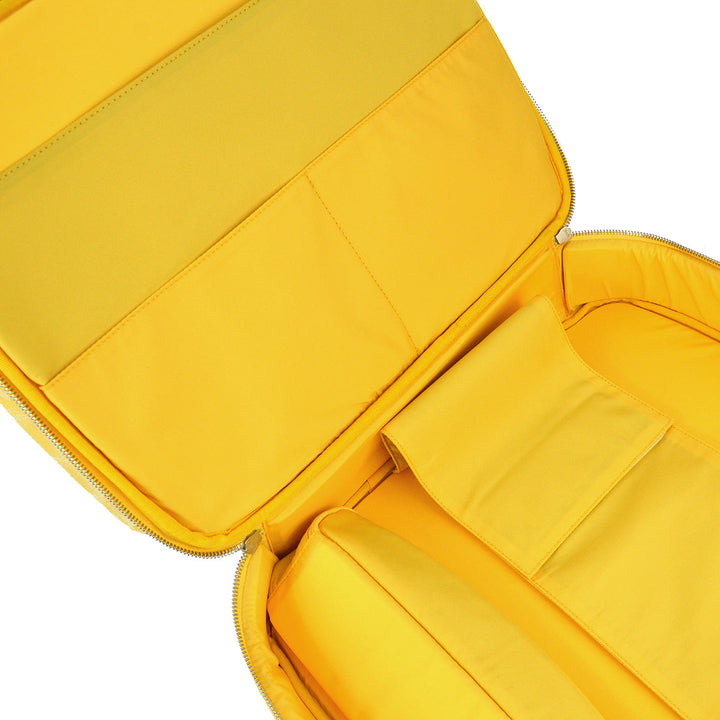 Top Quality Chanel 2001-2003 Yellow Jacquard Nylon New Travel Line Handbag