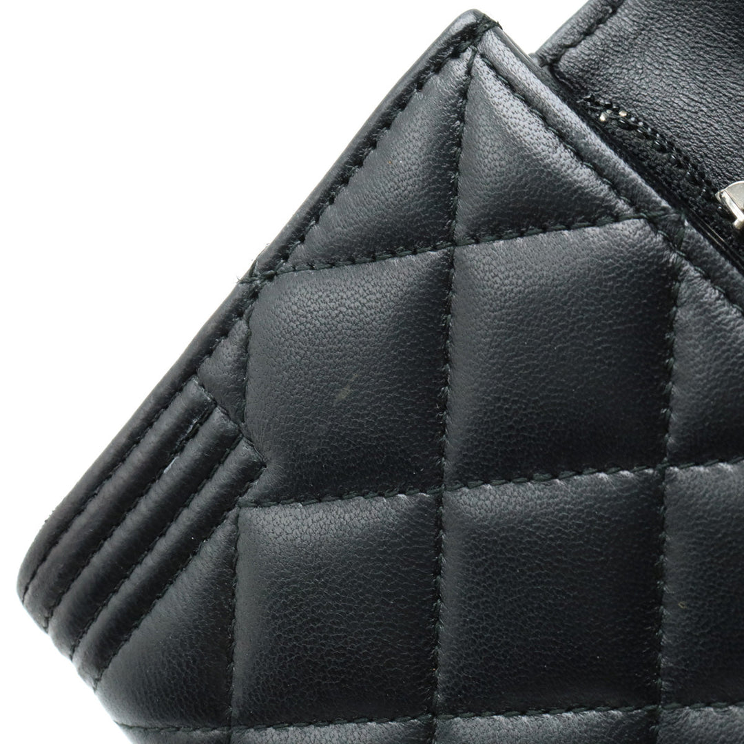 Top Quality Chanel Top Quality Chanel BOY Top Quality Chanel MATRASSES COCOMARK 2 Foldable Wallet 2 Foldable Wallet Leather Black Black Silver Gold  A80286