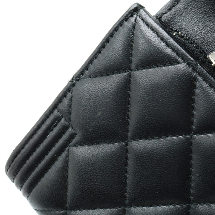 Top Quality Chanel Top Quality Chanel BOY Top Quality Chanel MATRASSES COCOMARK 2 Foldable Wallet 2 Foldable Wallet Leather Black Black Silver Gold  A80286