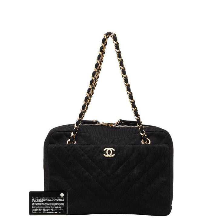 Top Quality Chanel Coco Killing Chain Tote Bag Black Cotton  Chanel