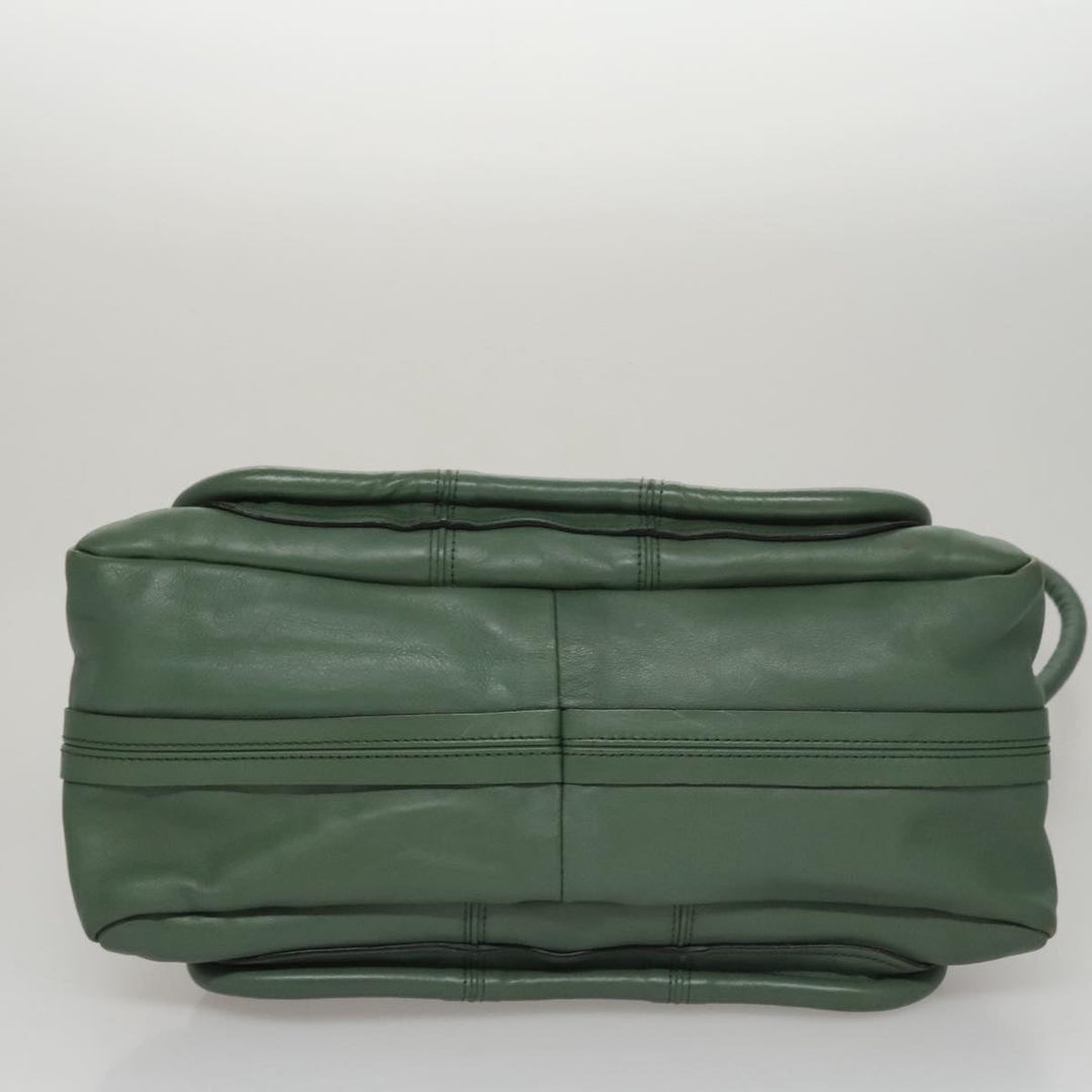 Chloe Paraty Hand Bag Leather 2way Green Gold 112404