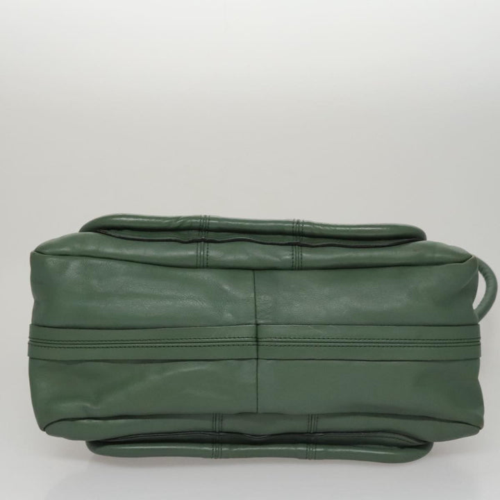 Chloe Paraty Hand Bag Leather 2way Green Gold 112404
