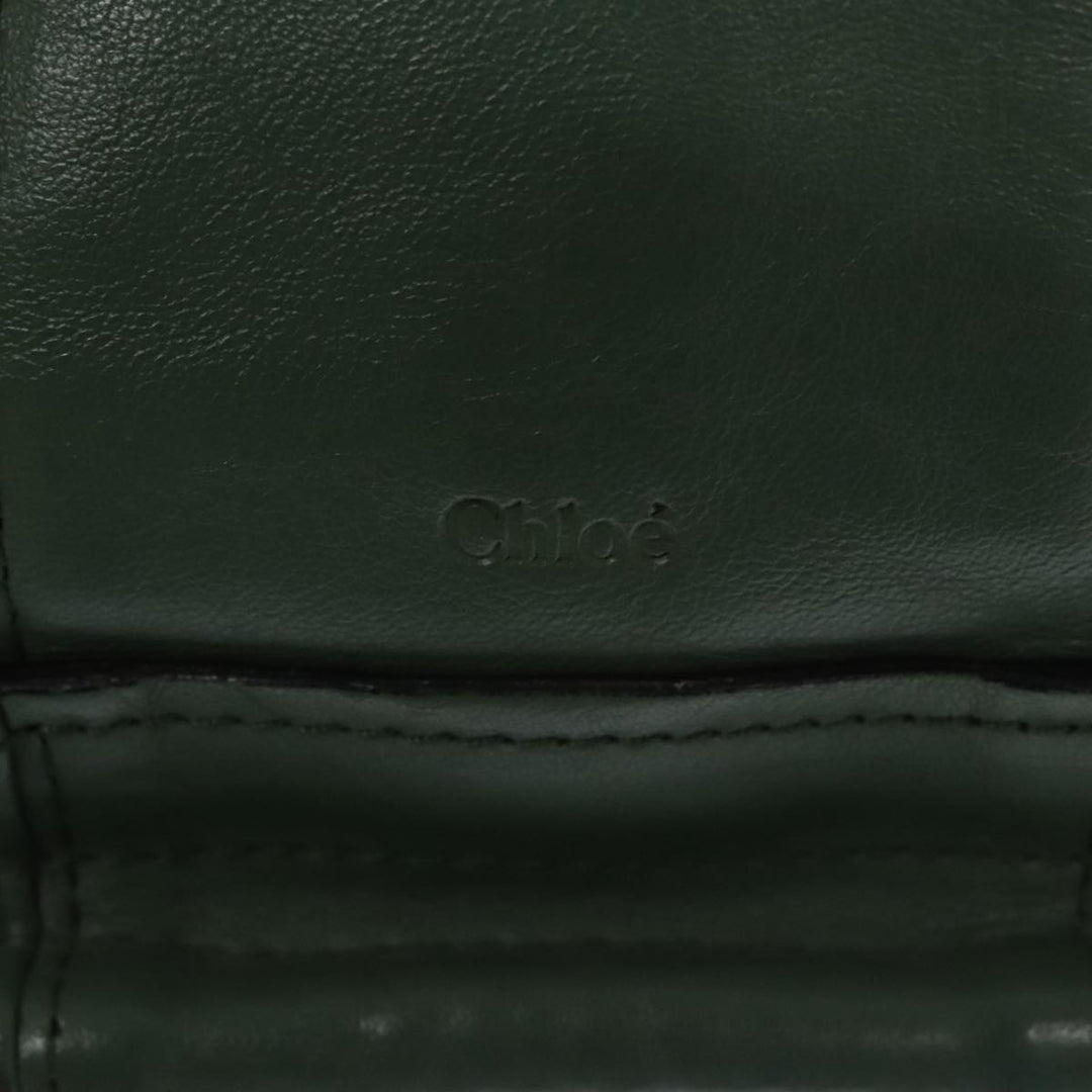 Chloe Paraty Hand Bag Leather 2way Green Gold 112404