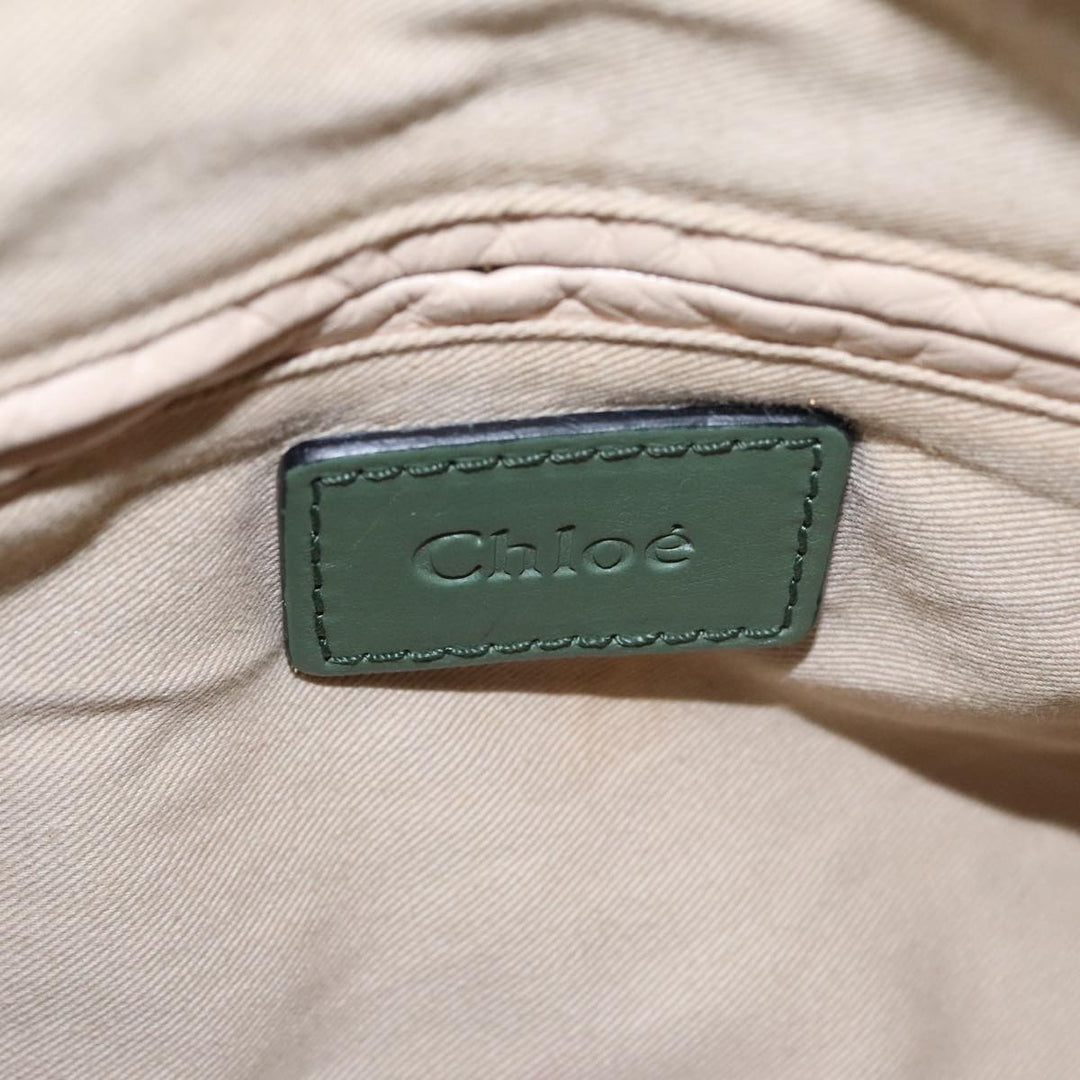 Chloe Paraty Hand Bag Leather 2way Green Gold 112404