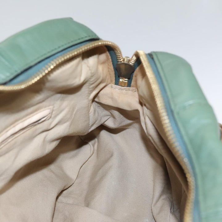 Chloe Paraty Hand Bag Leather 2way Green Gold 112404