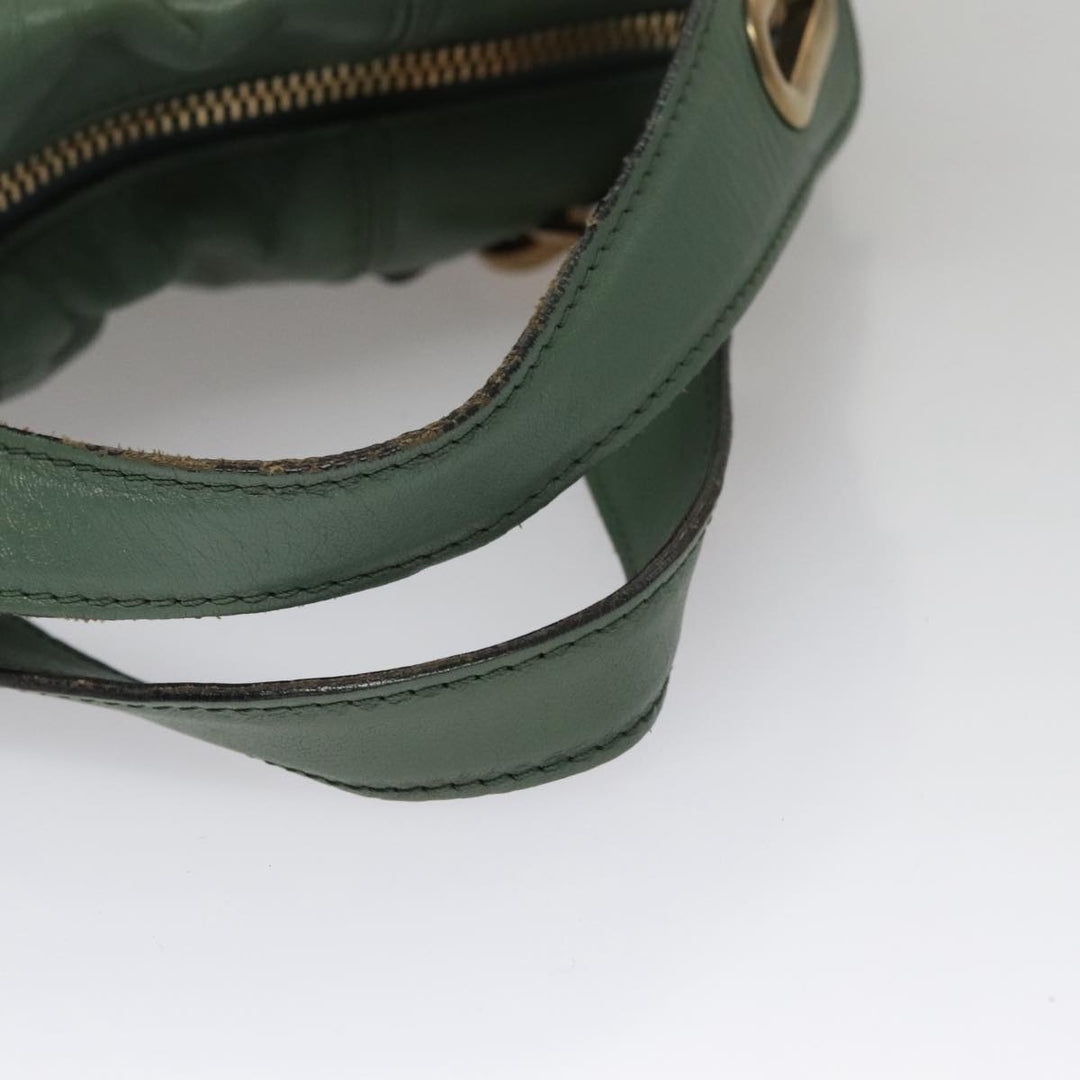 Chloe Paraty Hand Bag Leather 2way Green Gold 112404