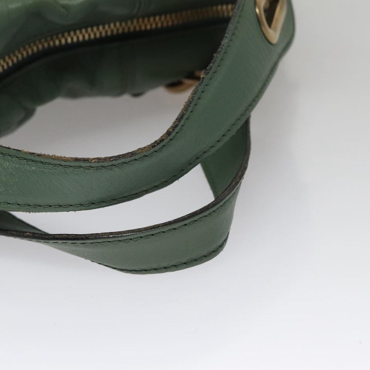 Chloe Paraty Hand Bag Leather 2way Green Gold 112404