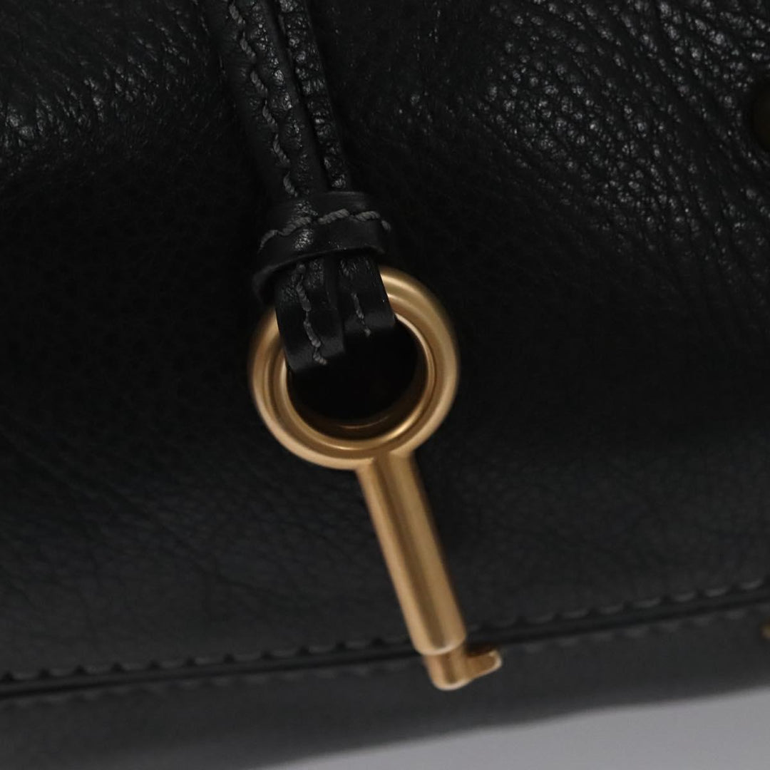 Chloe Paddington Hand Bag Leather Black Silver 112535