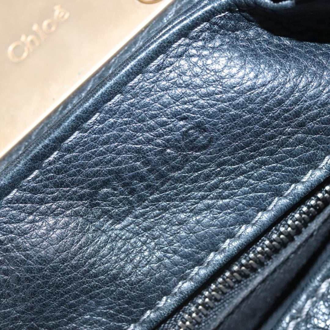 Chloe Paddington Hand Bag Leather Black Silver 112535