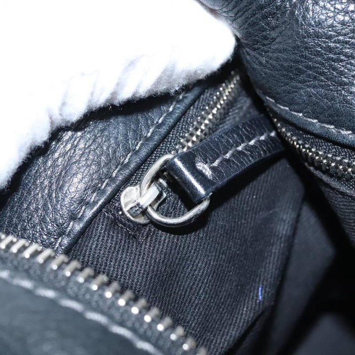 Chloe Paddington Hand Bag Leather Black Silver 112535