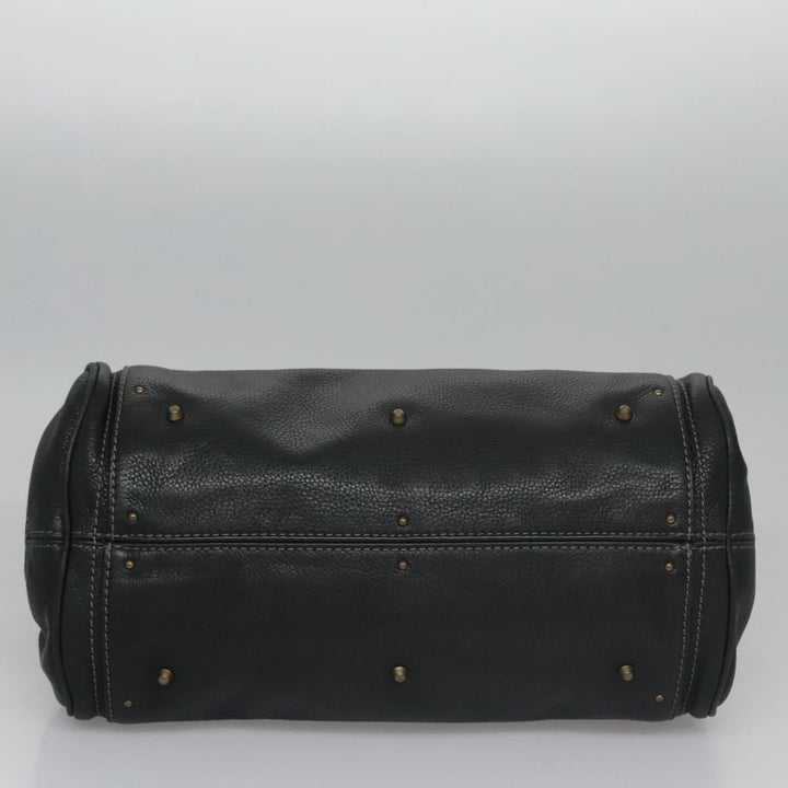 Chloe Paddington Hand Bag Leather Black Silver 112535