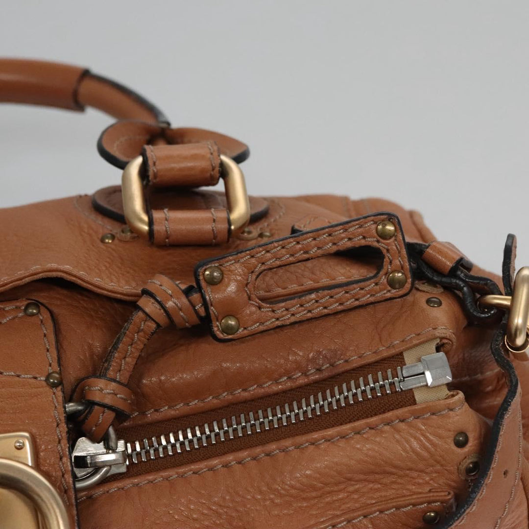 Chloe Paddington Hand Bag Leather Brown 112947