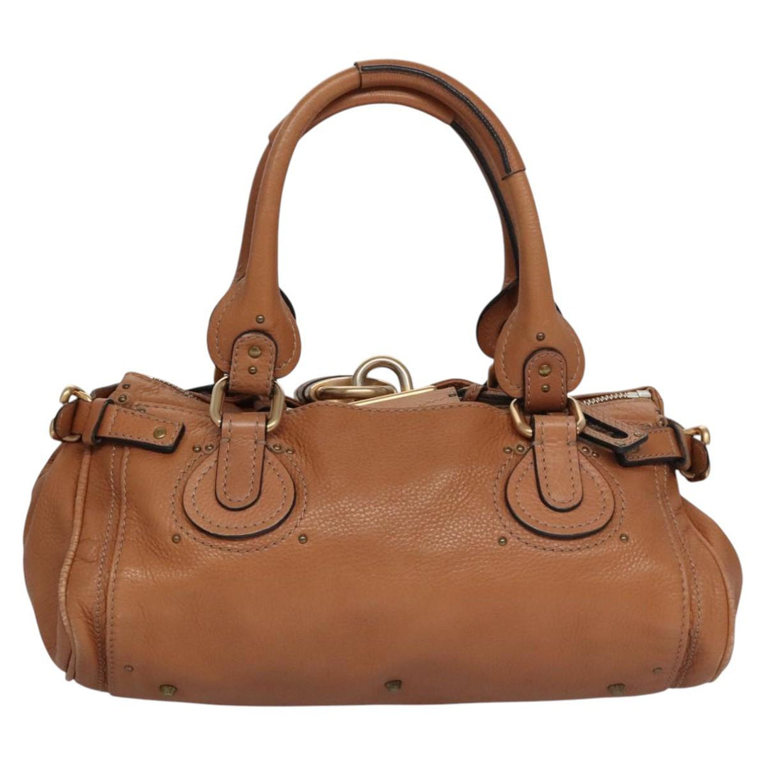 Chloe Paddington Hand Bag Leather Brown 112947