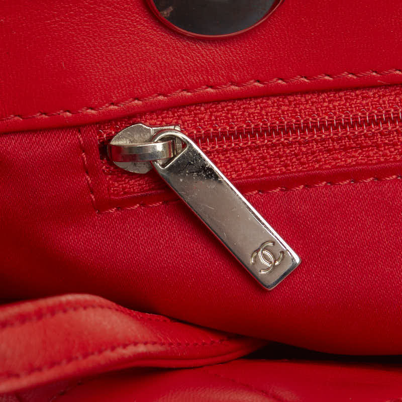 Top Quality Chanel Coco Chain Matrasse Chain Shoulder Bag Tote Red Silver Leather  Chanel