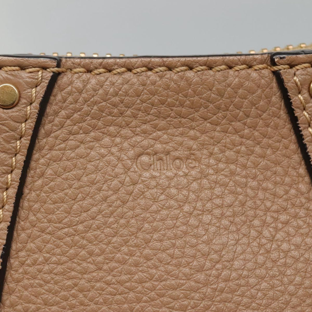 Chloe Shoulder Bag Leather Beige 113141