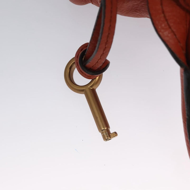 Chloe Paddington Hand Bag Leather Orange Silver gold 113162