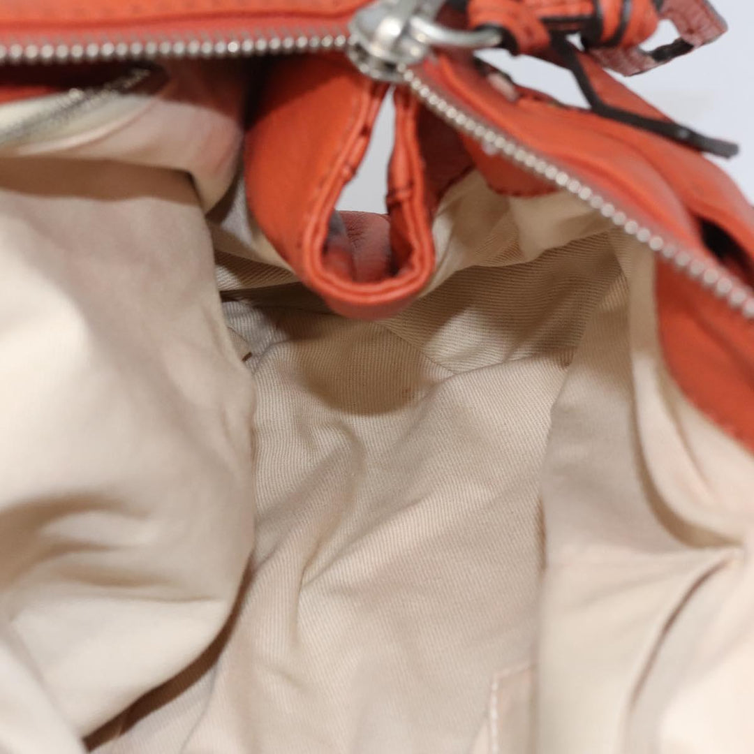 Chloe Paddington Hand Bag Leather Orange Silver gold 113162