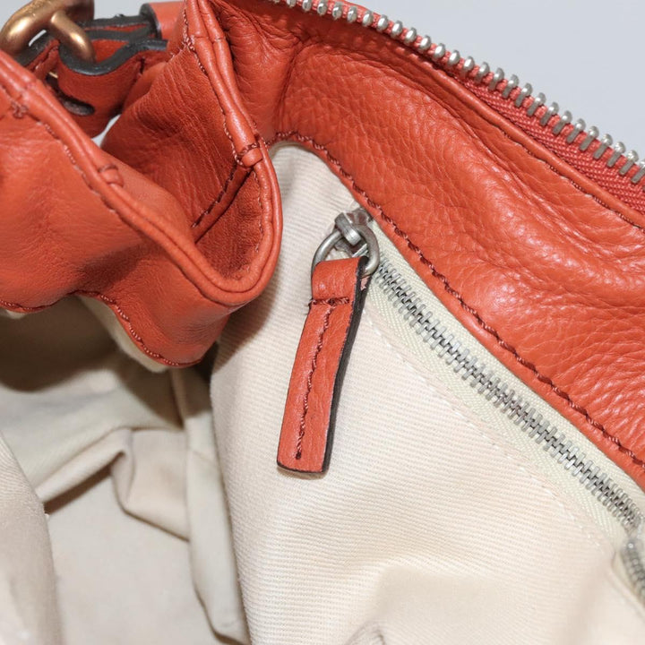 Chloe Paddington Hand Bag Leather Orange Silver gold 113162