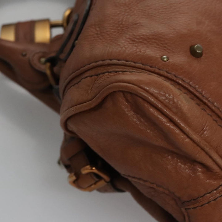 Chloe Paddington Hand Bag Leather Brown Silver gold 113239