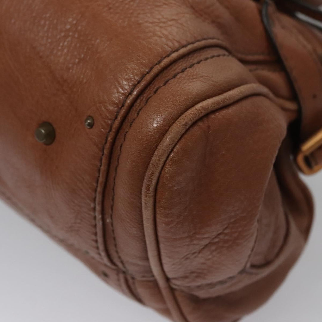Chloe Paddington Hand Bag Leather Brown Silver gold 113239