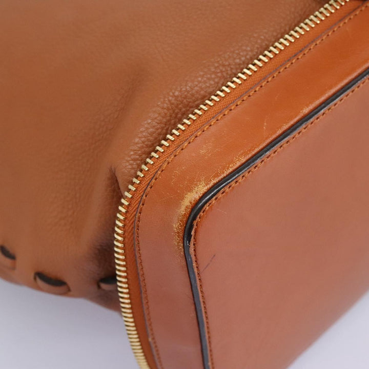 Chloe Tote Bag Leather Brown Gold 113731