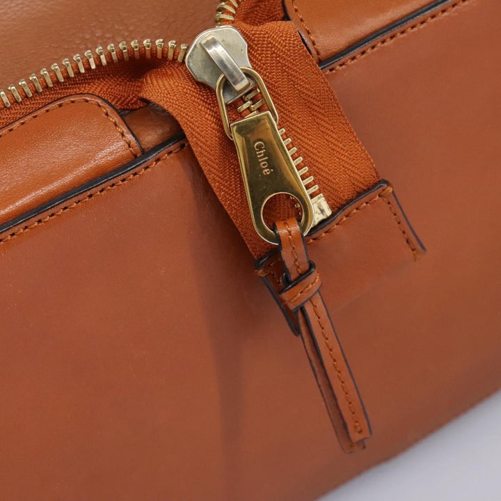 Chloe Tote Bag Leather Brown Gold 113731