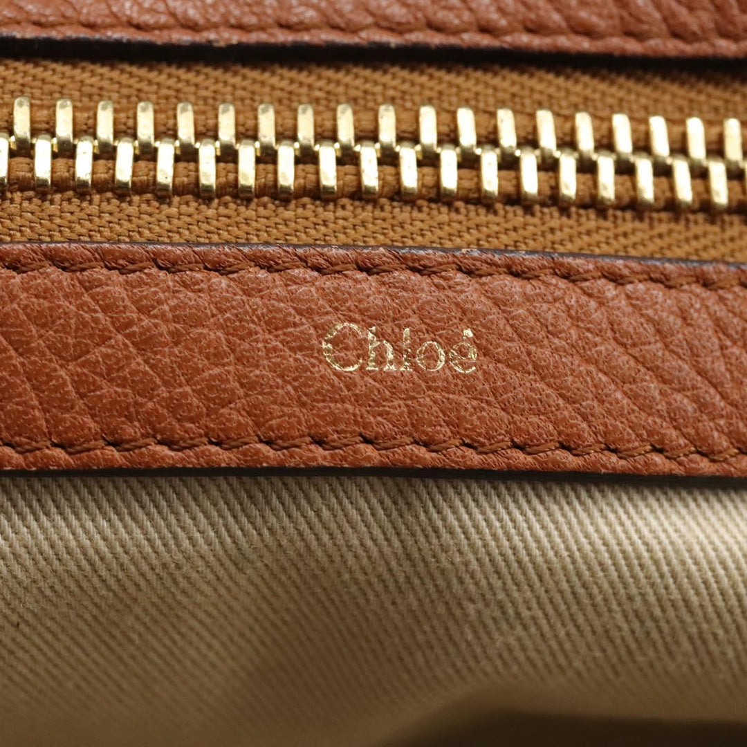 Chloe Tote Bag Leather Brown Gold 113731