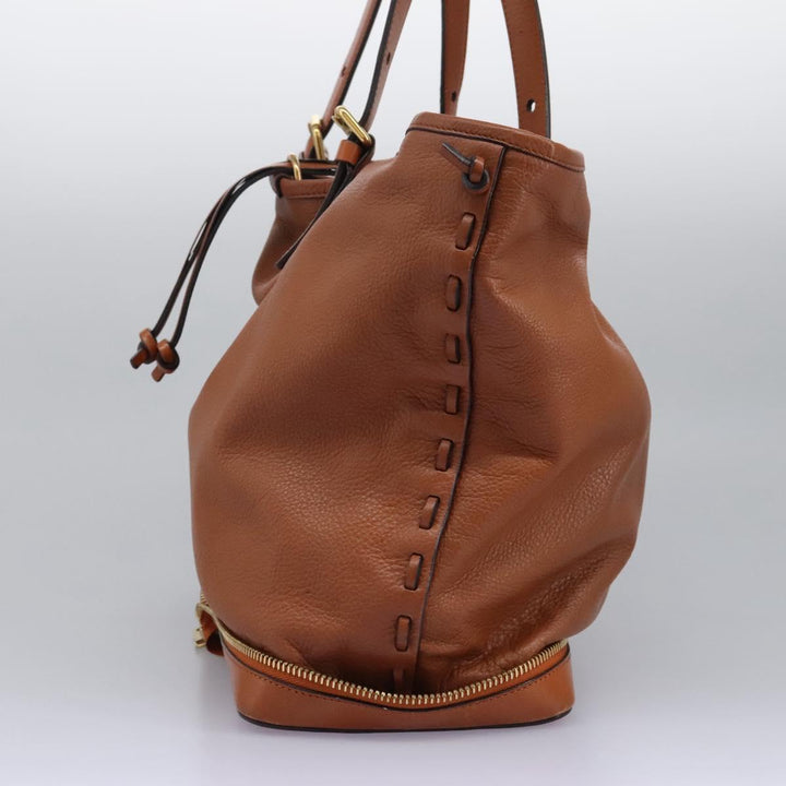 Chloe Tote Bag Leather Brown Gold 113731