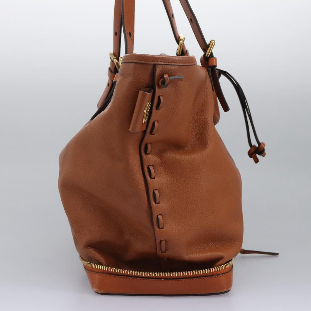 Chloe Tote Bag Leather Brown Gold 113731