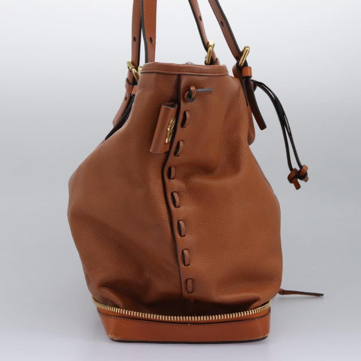 Chloe Tote Bag Leather Brown Gold 113731