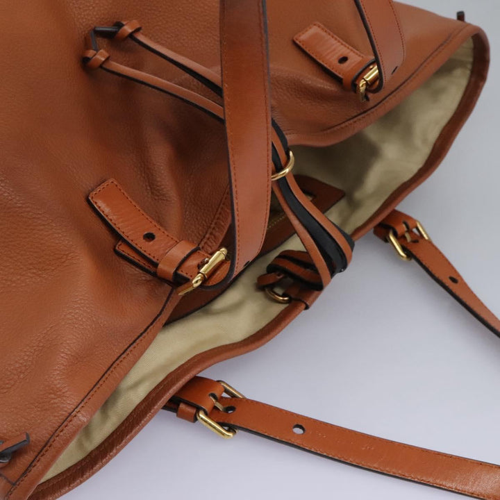 Chloe Tote Bag Leather Brown Gold 113731