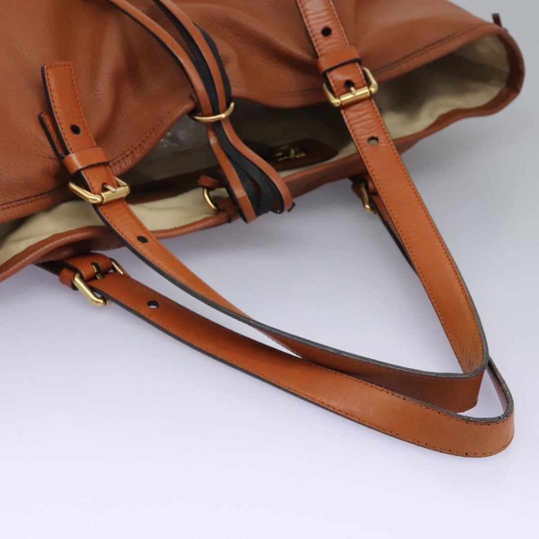 Chloe Tote Bag Leather Brown Gold 113731