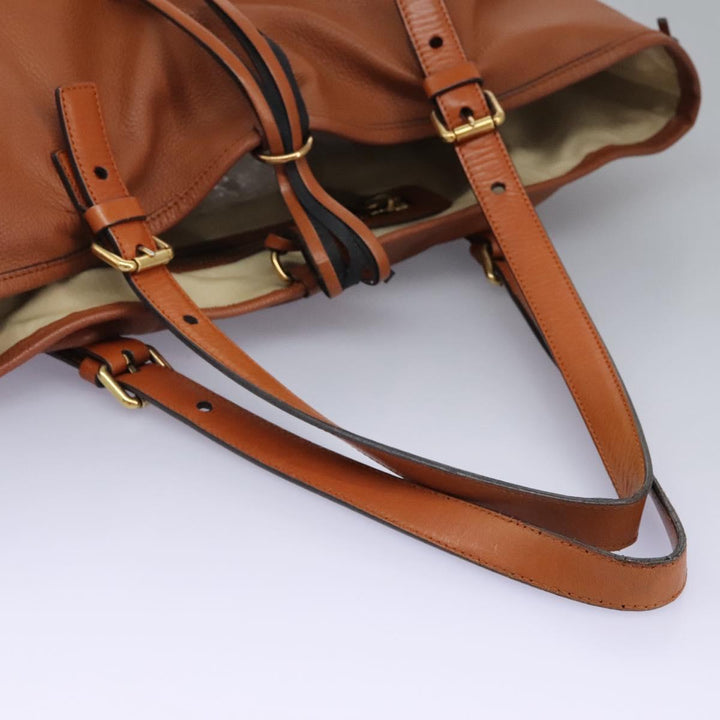 Chloe Tote Bag Leather Brown Gold 113731