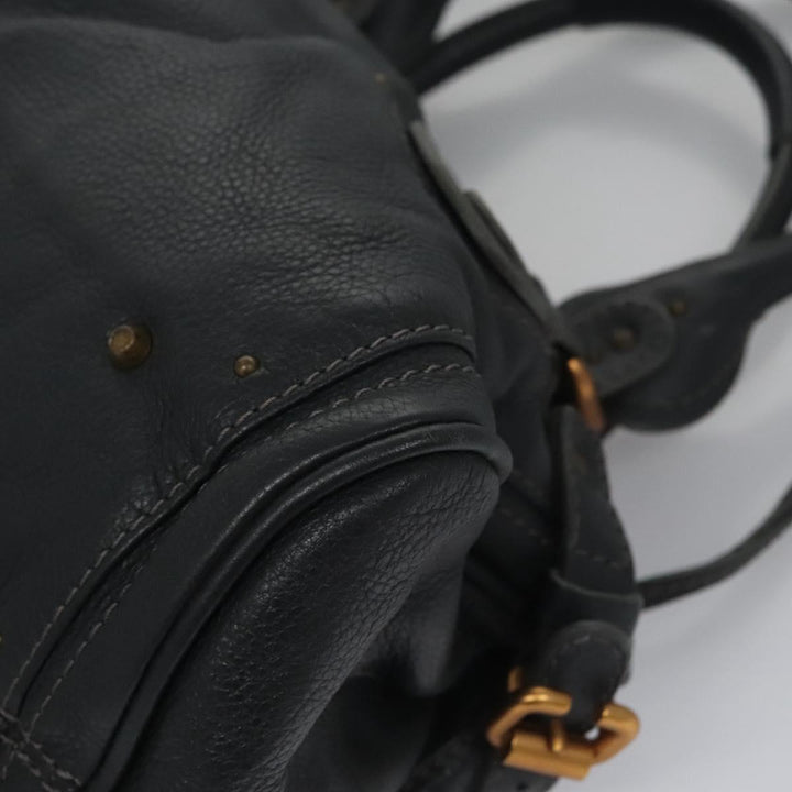 Chloe Paddington Hand Bag Leather Gray 113732