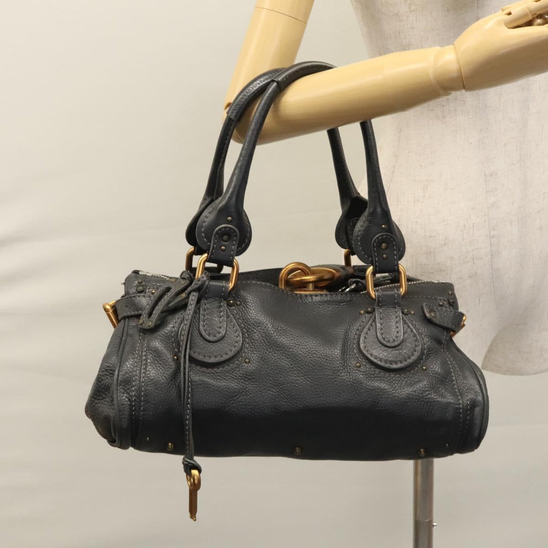 Chloe Paddington Hand Bag Leather Gray 113732